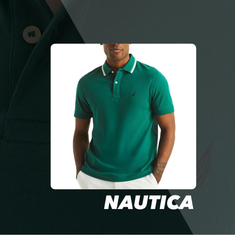 NWT Nautica Tipped Collar Polo